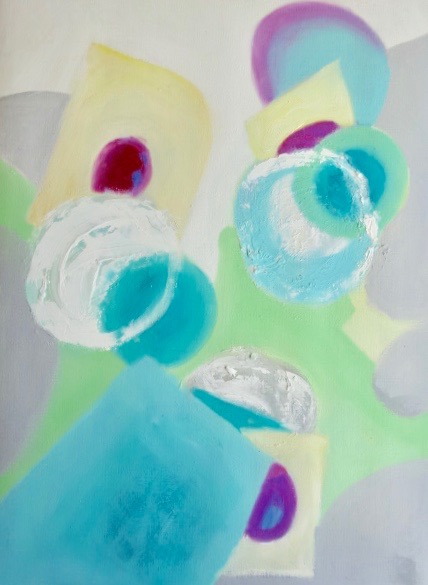 Diana Achtzig: Zellverschmelzung, Ölfarbe auf 230 g Papier, 56 x 42 cm, 1990 Amsterdam, 350 €